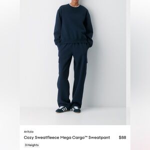 Aritzia Navy Blue Cargo Sweatfleece Pants